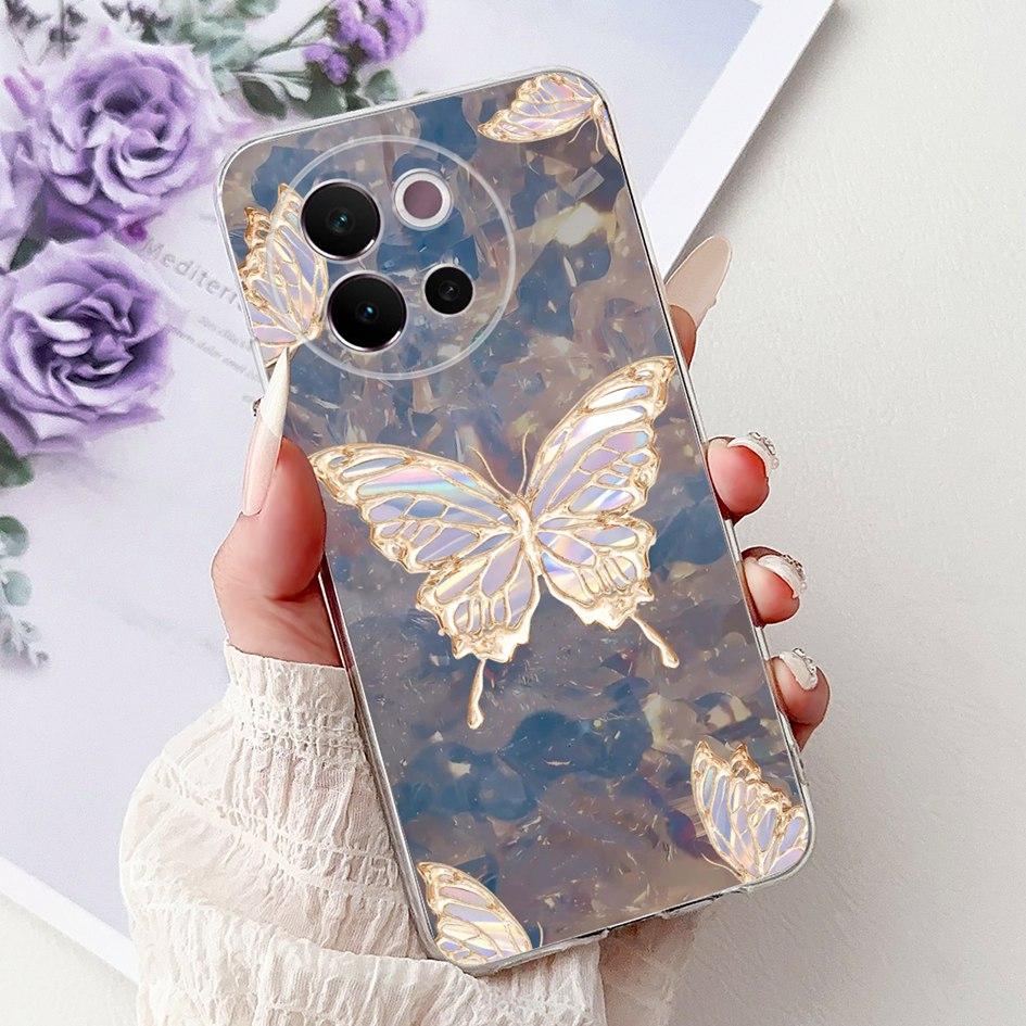 For Vivo V40 Lite 5G Case Transparent Silicone Soft TPU Back Cover Lovely Heart Case For Vivo V40Lite 5G V2341 Shockproof Bumper
