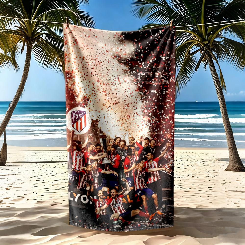 Atletico Madrid Beach Towel Super Soft Absorbent Comfortable Lightweight Perfect For Traveling Yoga Camping And Swimming