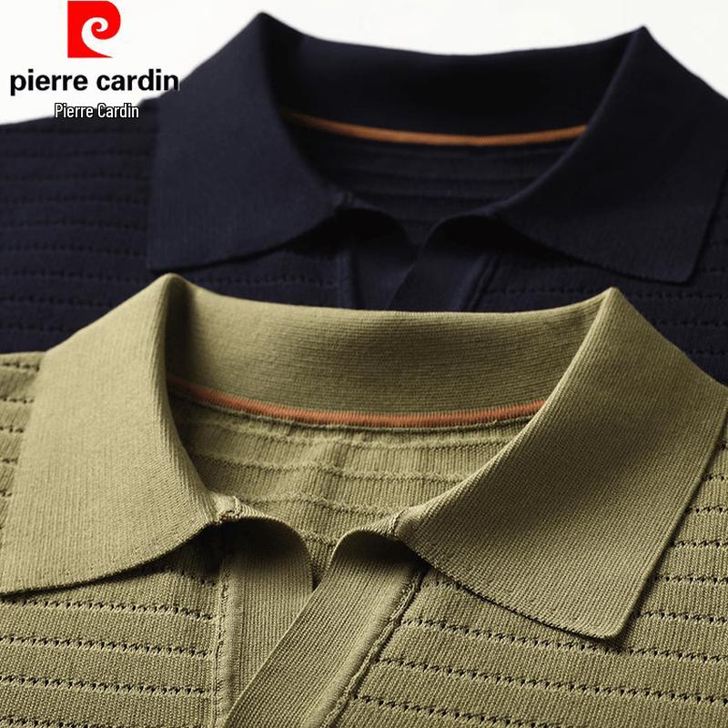 Pierre Cardin Men's Knitted Cool-Feel Polo T-Shirt