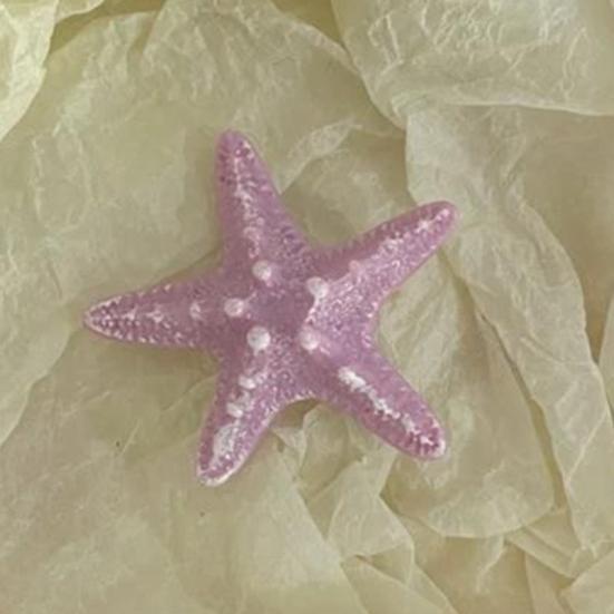 5PCS Girls Hairpin with Simulated Starfish Shape Hair Clip Stable Grip Macaron Colors Hair Accessory for Beach