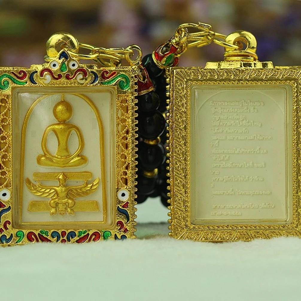 Phra Somdej Buddha Thai Amulett Halsband Hänge Retro Vintage Skyddande Charm Talisman Kraftfull Rikedom Framgång Hälsa Lycka Smycken Thailand Reproduktion