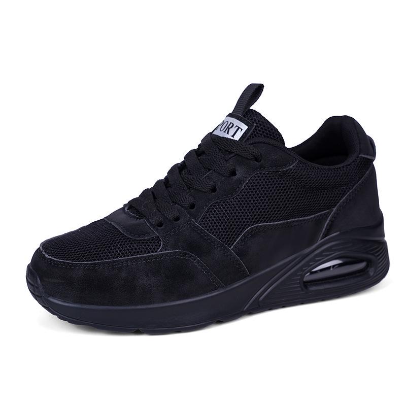 

2025 Women s Air Cushion Thick Sole Mesh Running Shoes - Breathable, Casual, Large Size 43 чорний