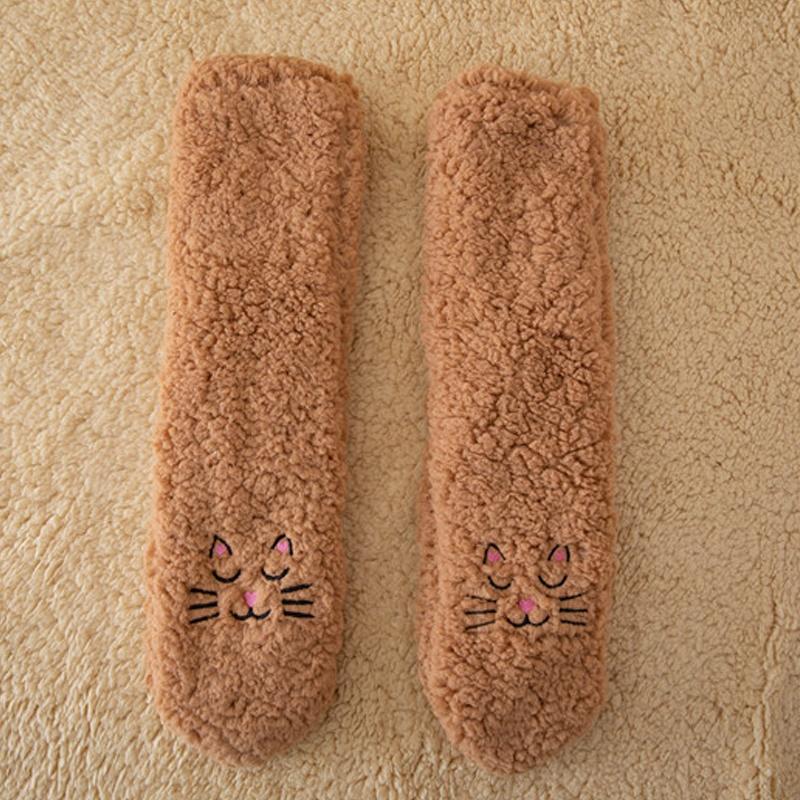 Adult Coral Fleece Breathable Socks Winter Extra-thick Lambswool Socks Sleep Socks Mid-calf Floor Socks Maternity Warm Socks