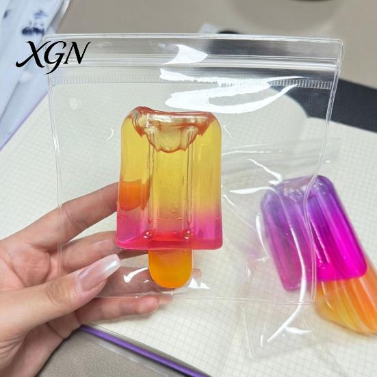 Gradient Color Ice Stick Toy Squeeze Stress Relief Simulation Cream Anxiety Lolly Sensory Hand Exercise Relaxation Tool Summer Party Gift Ball