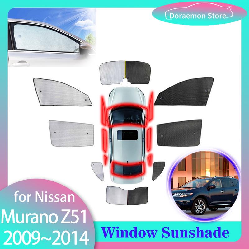 Full Cover Sunshades for Nissan Murano Z51 MK2 2009~2014 Sun Protecti Front Rear Window Curtain Windshield Visor Mat Accessories