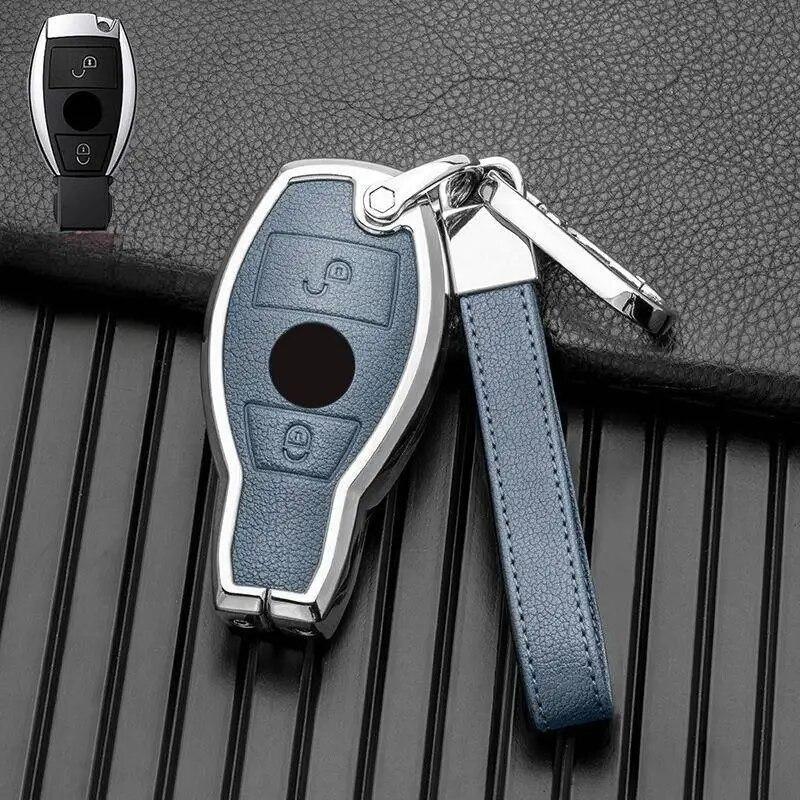 Sleutelhoes Mercedes Benz - Metalen Autosleutel Cover Zwart Voor A B C E G M S V Klasse