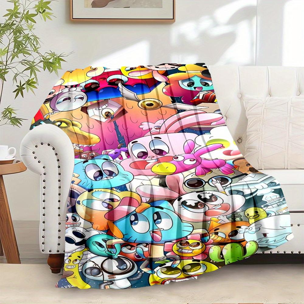 

1pc The Amazing World of Gumball,Animated Figures,Pop Culture IconsTheme Digital Printed Flannel Blanket, Super Soft Plush Fleece Bed Cover, 100x150cm