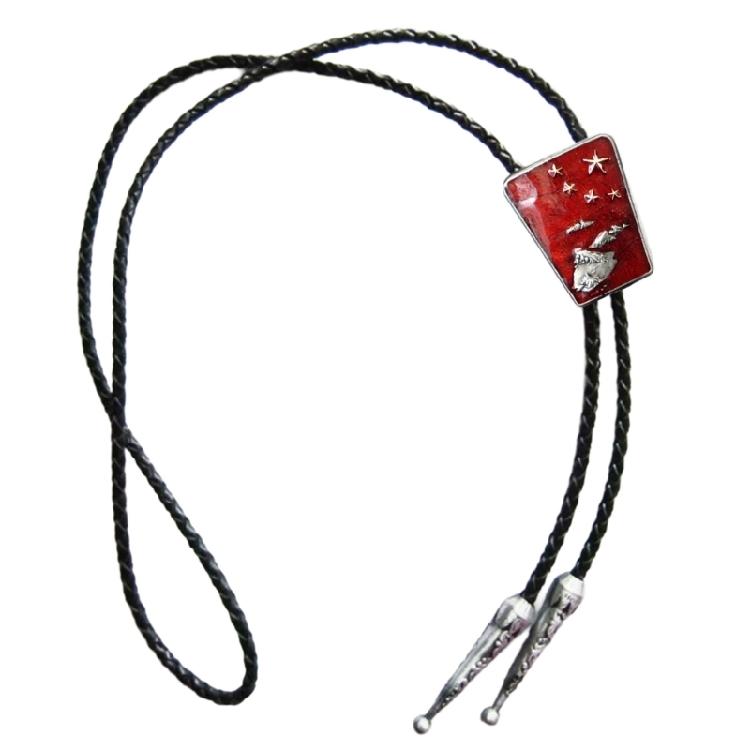 Leather Necktie Halloween Tie Vintage Turquoises Stone Bolo Tie Western Wear Men Suitable for Various Occasion красный