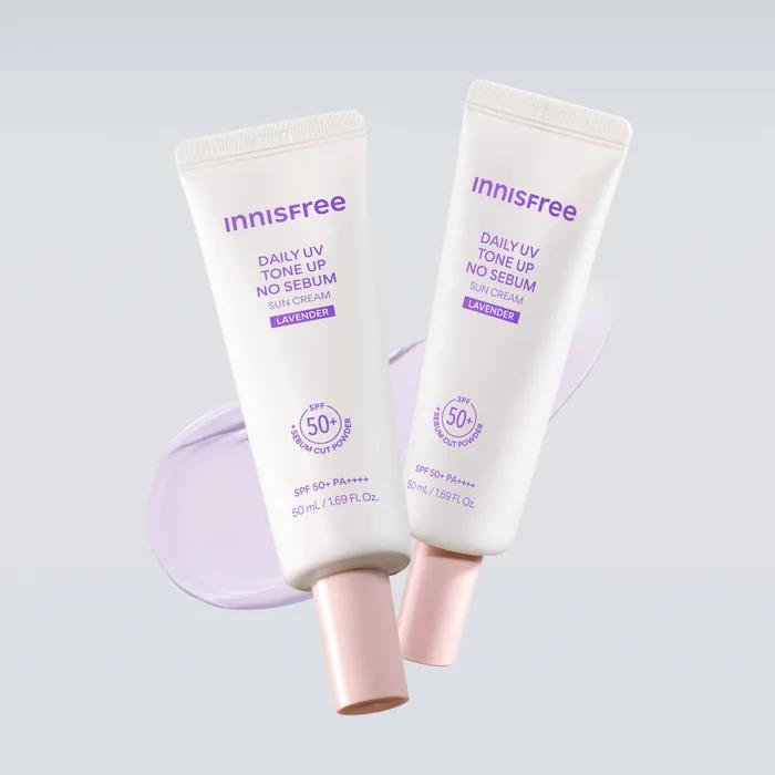 Daily UV Tone-Up No-Sebum Sunscreen Lavender (2 pieces)