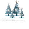 4Pcs/Set Blue Coastal Christmas Tree Ornaments Wooden Ocean-Themed Table Centerpieces Xmas Party Figure Home Decor