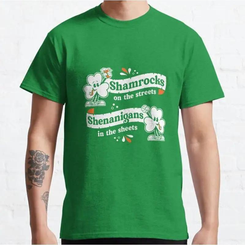 

Shamrocks On The Streets St Paddys Irish Vintage Cartoon Classic T Shirt 5XL різнокольоровий