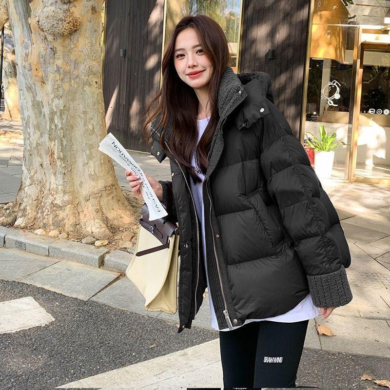 Down Jacket Women's Winter New Loose Lamb Fur Collar Cotton Coat Padded Jacket Thickened Jacket