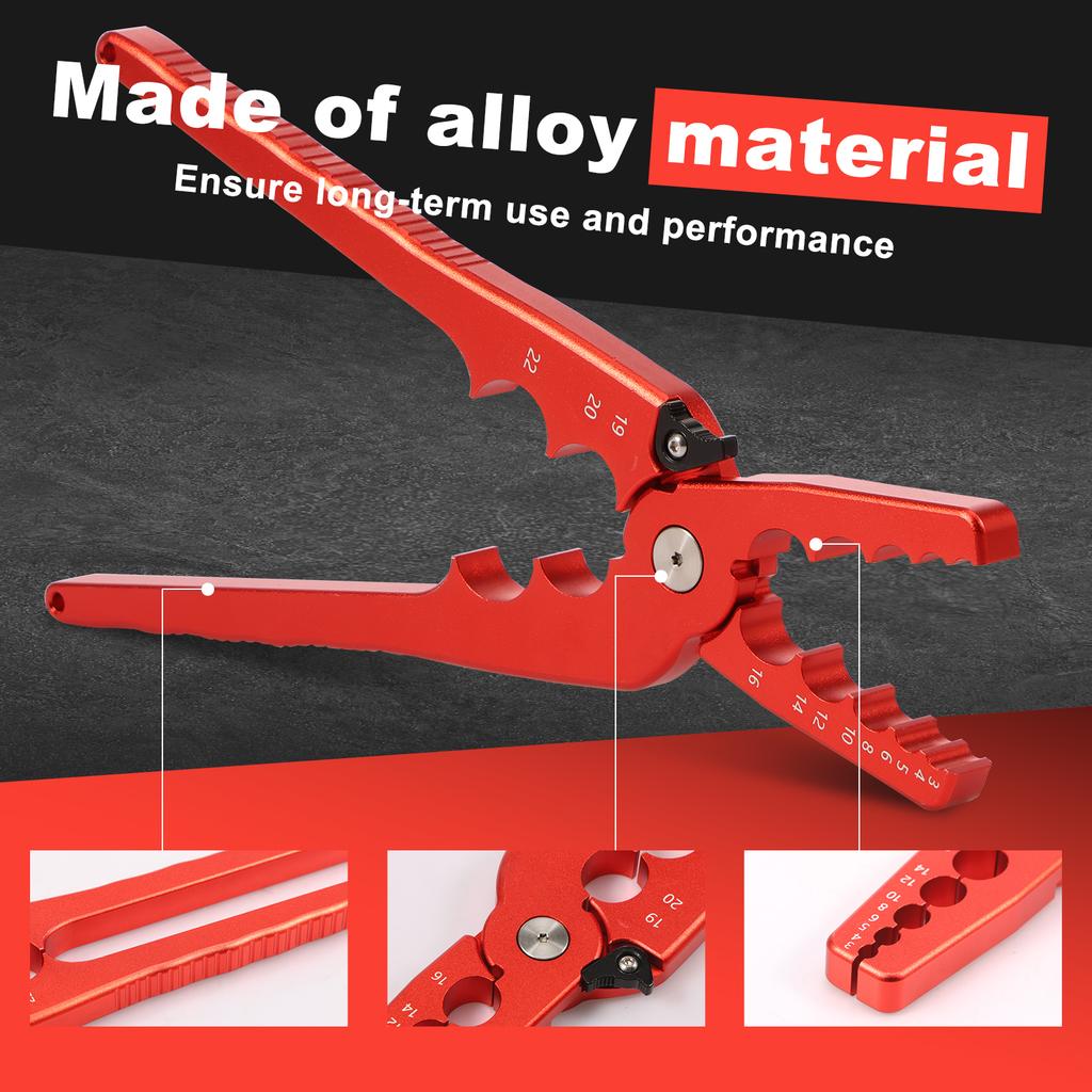 Copper Pipe Repair Pliers 6 Hole with Extended Lever Arm Tube Rounder Tubing Bender 1/4 3/8 1/2 5/8 3/4 7/8 Inch Manual Pliers