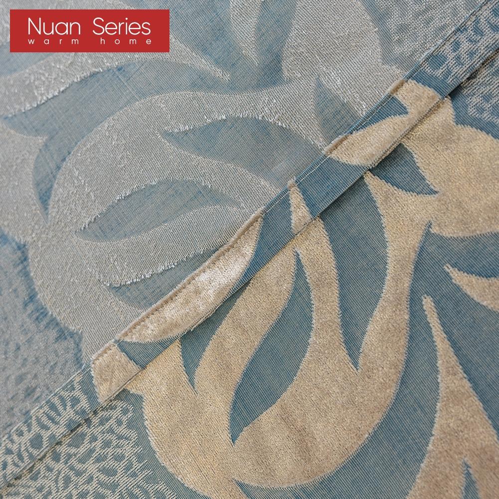 1PC Nuan Series Advanced European 40-70% Blackout Blue and Gray Jacquard Curtains for Living Room Bedroom Home Decor