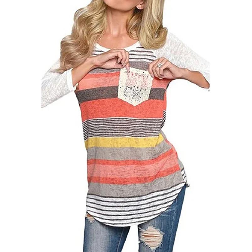 Womens Casual Cotton T Shirt Loose Fit Fashion Shirt Long Sleeve Top For Daily Wear