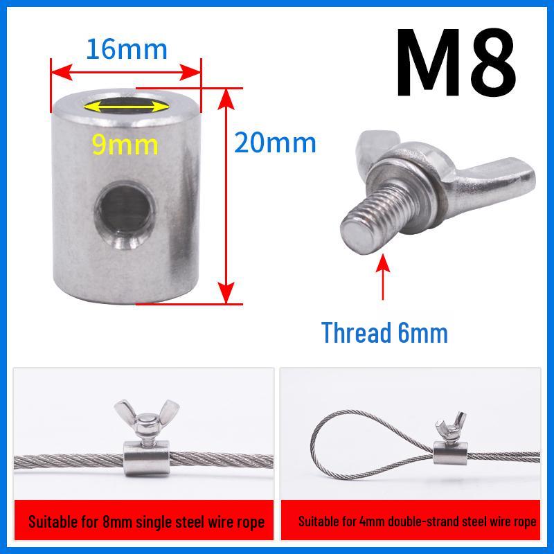304 Stainless Steel Butterfly Locking Wire Rope Clamp