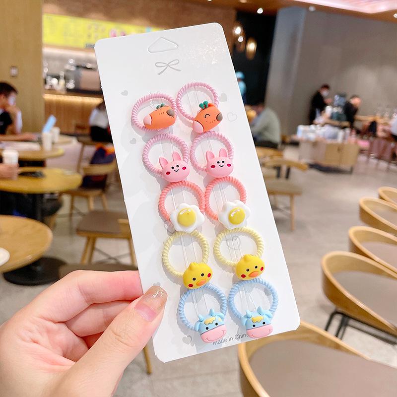Soft Cartoon Elastic Hair Ties for Kids - Gentle, Non-Pulling Rubber Bands