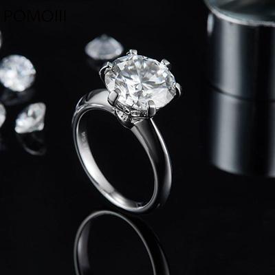 Real 5 Ct D Color Moissanite Rings For Women 100 %925 Sterling Silver Sparkling Wedding Party Anniversary Ring Fine Jewelry Girl