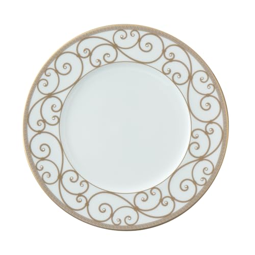 NARUMI Rondo Plate Set, 21cm, Gold and Platinum, Set of 2, Elegant and Stylish, Perfect for a Pair of Wedding Gifts, Gift Boxed, Product Number: 97351