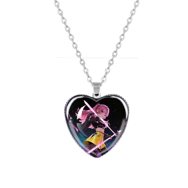 Kpop Demon Hunters Peach Heart Necklace: Anime-Inspired Jewelry for Fans