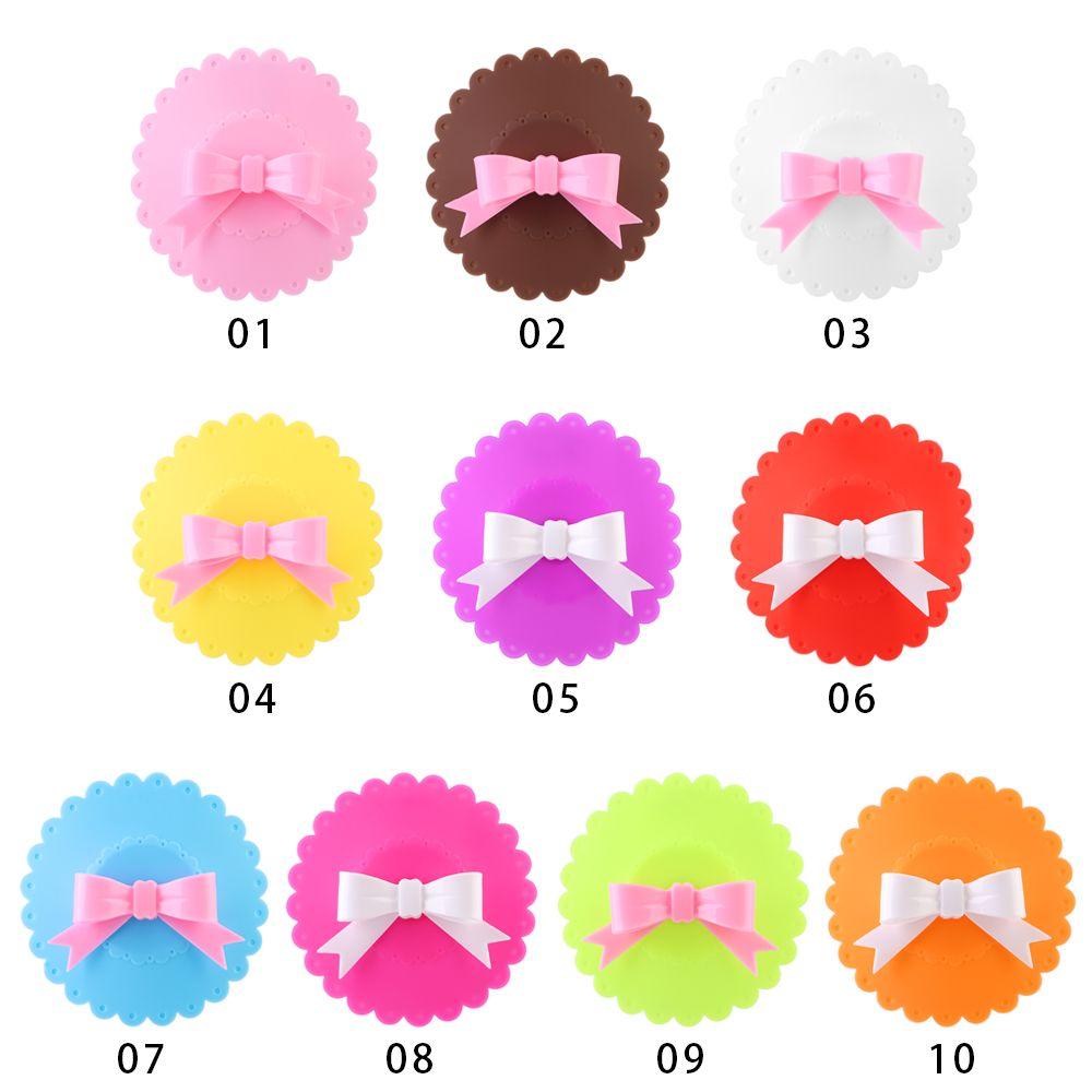 Reusable Drinkware Parts Anti-Dust Tea Coffee Cup Cover Sealed Silicone Bowknot Lace Cup Lid