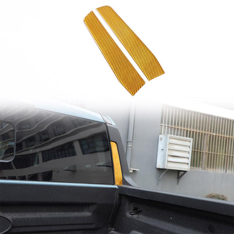 

For Ford Maverick 2025-2025 Soft Carbon Fiber Rear Trunk Window Spoiler Pillar Side Anti-Scratch Cover Trim Stickers Accessories жёлтый