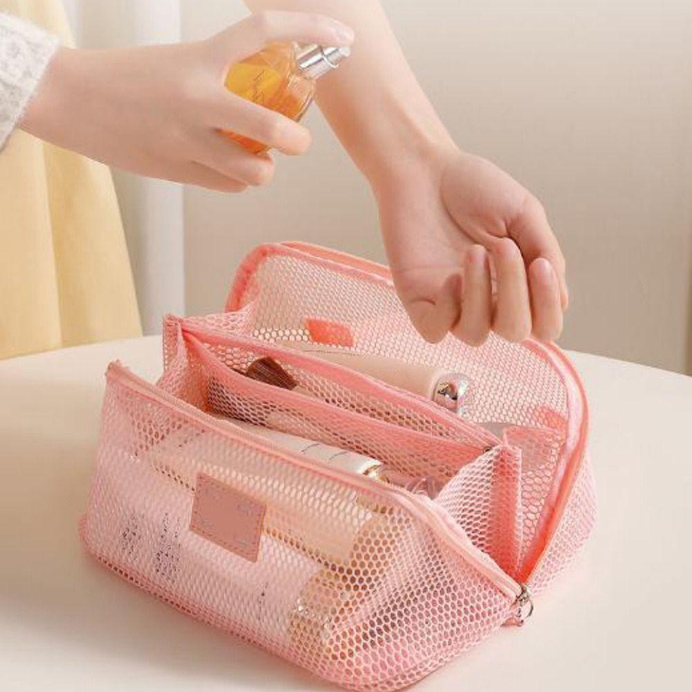 10 Colors Mesh Makeup Bag Multifunction Lipstick Organizer Bags New Ladies Toiletry Storage Bag