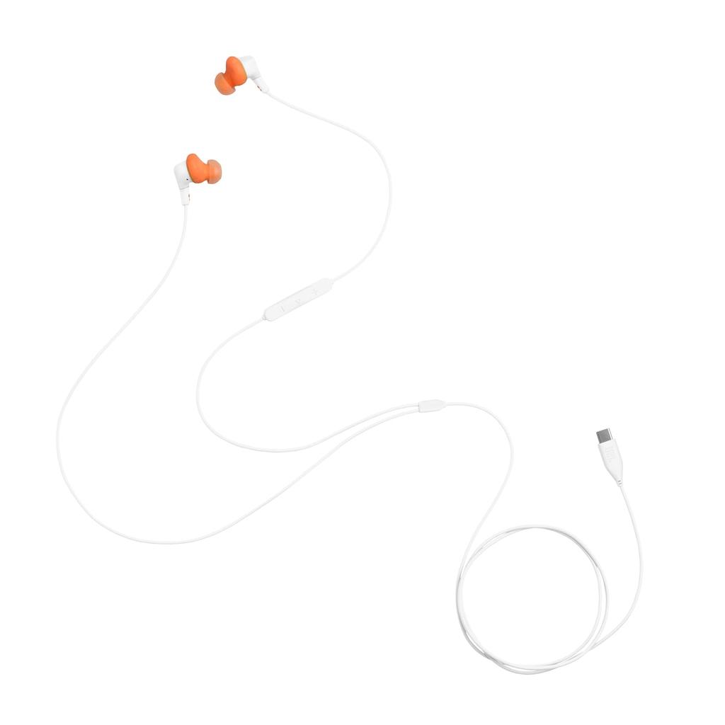 JBL Endurance Run 3 In-Ear Sports Earphones USB-C High-Resolution IP65 Waterproof Dustproof Tangle-Free Wired White