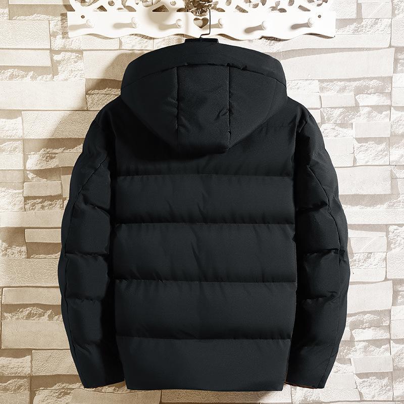Men S Winter Hooded Short Cotton Padded Jacket Casual Solid Color