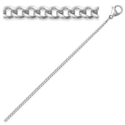 [J9392] – Silberne „Maille Curb“-Stahlkette – 45 cm, 1,5 mm