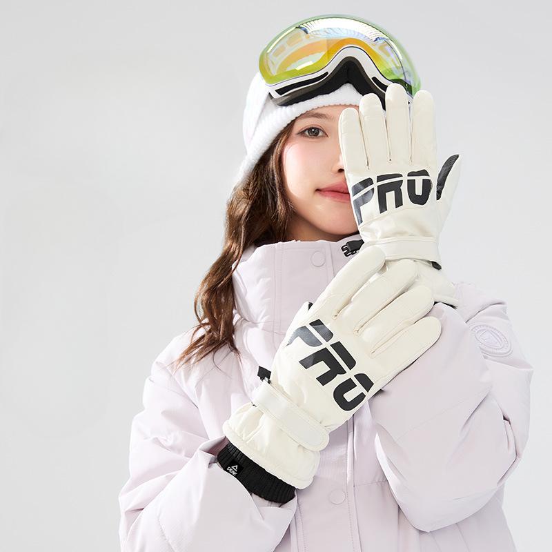 Mountaineering and Skiing Gloves Winter Anti Cold and Anti Slip Gloves with Thick Velvet Warm Riding Gloves Electric Bike Touch Screen Cotton Gloves