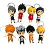 8ks/Sada Anime Haikyu Klíčenka s figurkou Kenma Kozume Shoyo Hinata Verze Přívěsek na tašku Loutkavolejbalový Junior Klíčenka Hračky Dárek Q Kulatá Senzorická