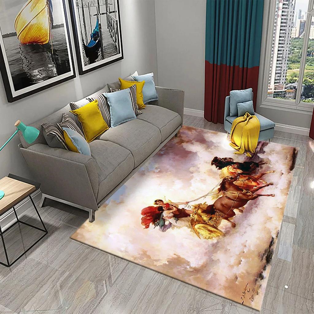 3D Ancient Greek Mythology Carpet for Non-slip Doormat Kitchen Bathroom Mat Living Room Floor Carpet Welcome Bedroom Decor Rugs