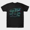 Men Black Print T-shirt Spin Vinyl Retro Record No-Cut Transfer Paper Print Cotton Tshirt