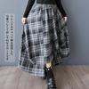 Checkered Long Skirt with Elastic Irregular and Tight Medium Plus Sizes Fluffy and Perfect for Everyday and Fall [POGCZMKK] Women's Skirt, Waist,