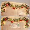 Snow-Dusted Christmas Rattan Wreath for Doorway & Window Decoration