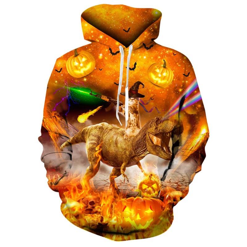 Men's Hoodies  Animal Cat Print 3D Patternv Hooded Autumn Pullover Sweatshirt With Pocket Hoodie Streetwear Loose Comfortable