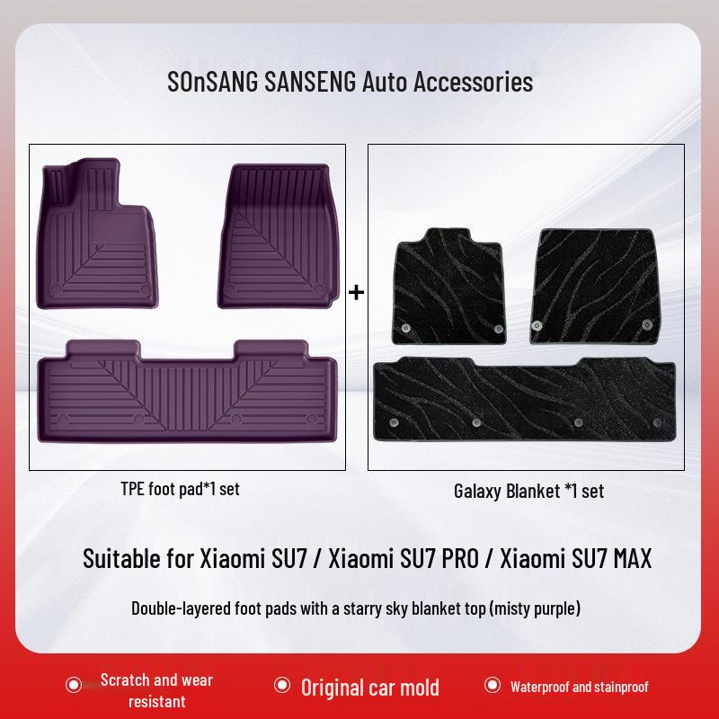 Custom TPE Car Floor Mats for Xiaomi SU7/SU7 Pro/Max - Five-Seater Interior Upgrade