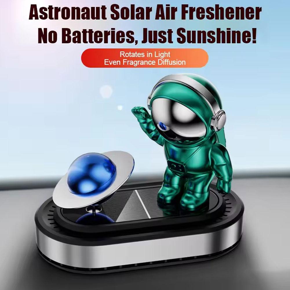 Solar Car Air Freshener Astronaut Car Scent Diffuser Rotatable Solar Car Aromatherapy Fresheners Car Interior Accessories