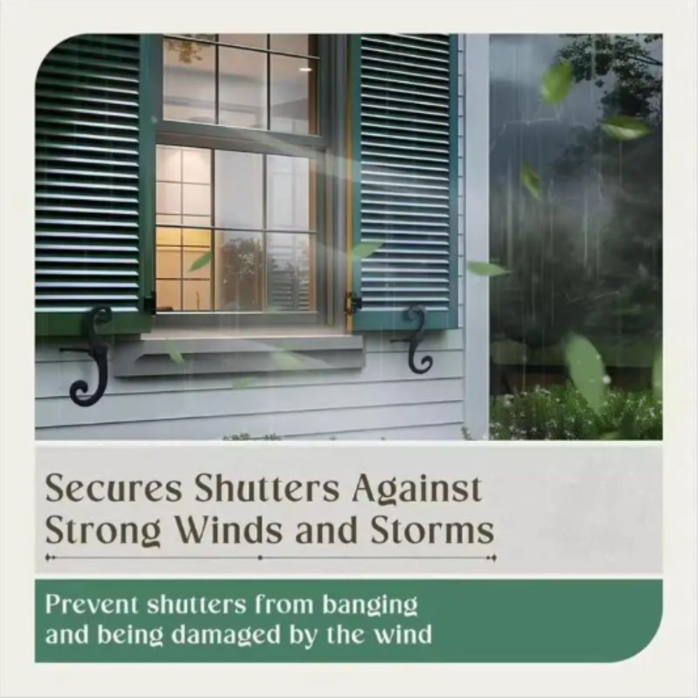 Cast Iron Material Cast Iron Shutter Fasteners Rustproof Coating Shutter Hook  Window Security