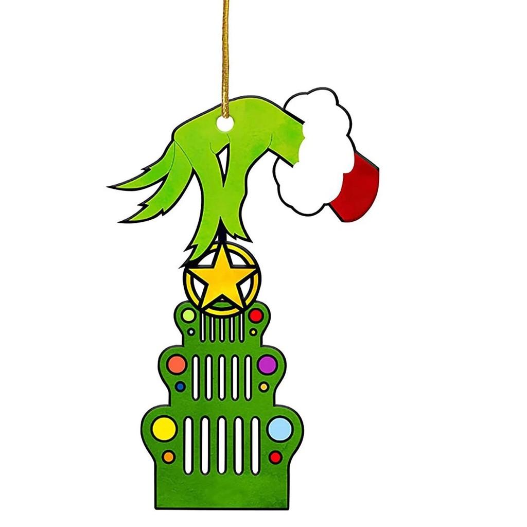 

Весела акрилова різдвяна прикраса у вигляді ялинки з різними варіантами кольорів для автомобілів 1