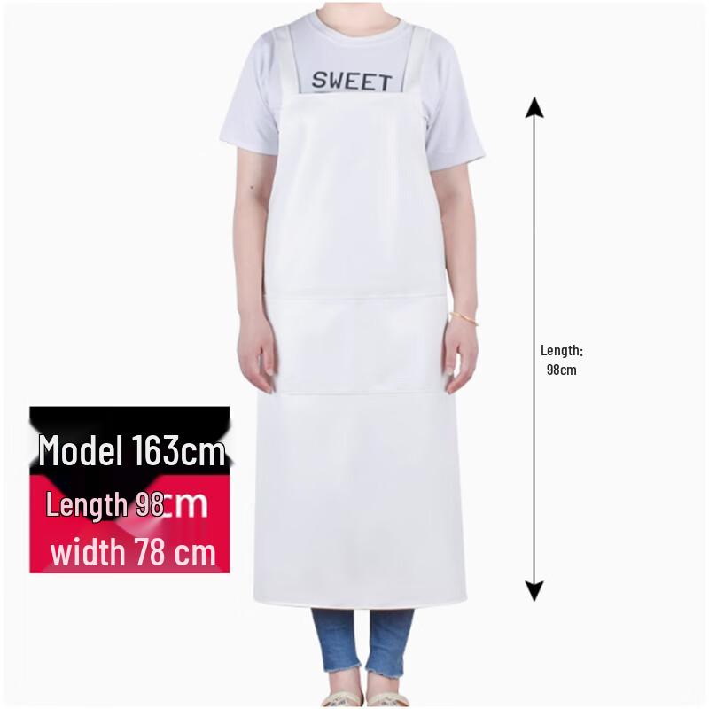 XinGeLang White PU Leather Kitchen Apron - 5 Pack