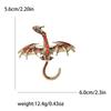 Enamel Dragon Brooches for Women Unisex Rhinestone Necklace Flying Dragon Pins Banquet Party Backpack Gifts Jewelry Accessories