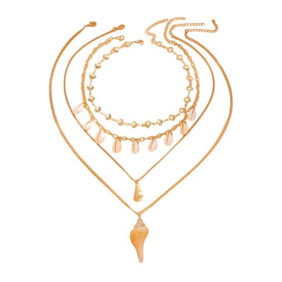 Natural Seashell Layered Necklace Tassel Ocean-Inspired Jewelry Beach Earrings Set Vacation Style Elegant Gift for Women