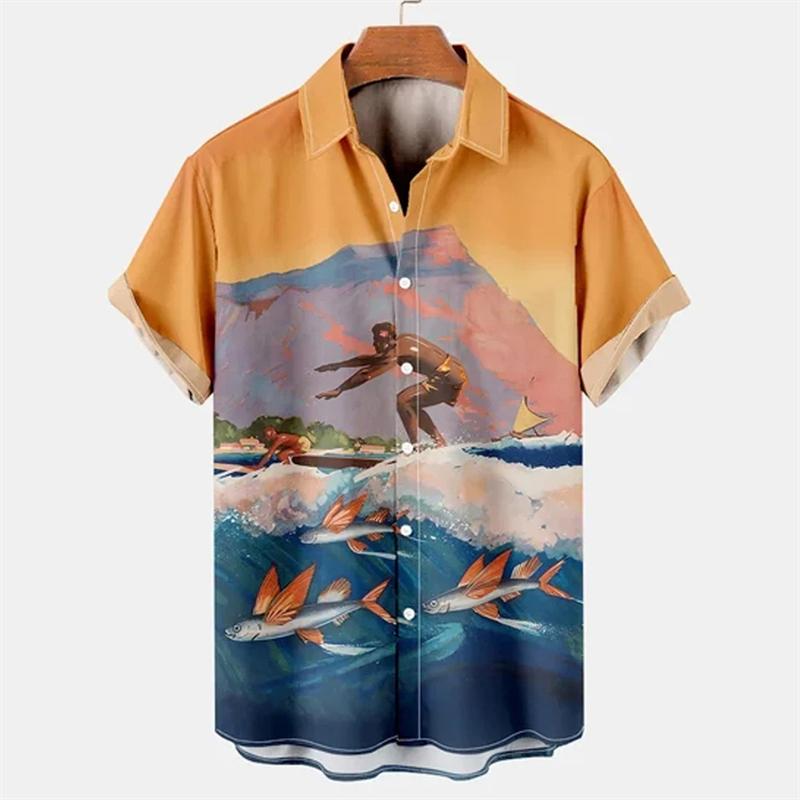 Chemise hawaïenne d'été à manches courtes pour homme, style Y2K, chemise décontractée pour homme, vêtements de mode urbaine pour homme