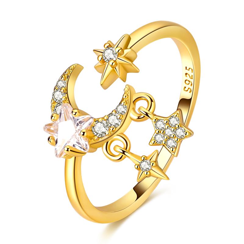 Golden Color Sparking Rings Copper Popular LOVE Wedding Ring Certified Women Engagement Jewellery Anniversary Gifts