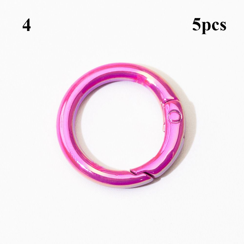 

5pcs 20mm Spring O-Ring Buckles Multicolors Snap Clasp Clip Round Push Trigger Purses Handbags 4