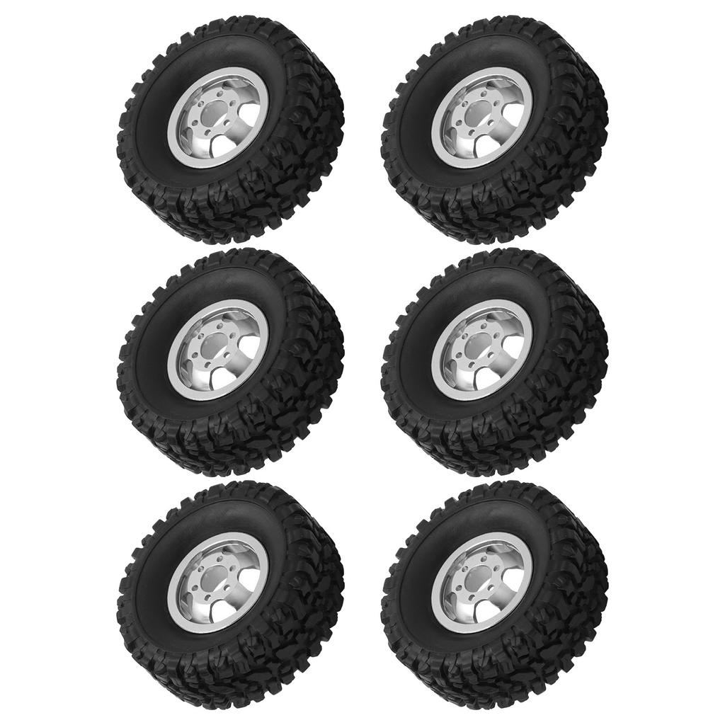 RC Rubber Tires with Aluminum Alloy Wheel Hub for WPL C14 C24 C34 C44 B14 B24 B16 B36 4WD Car
