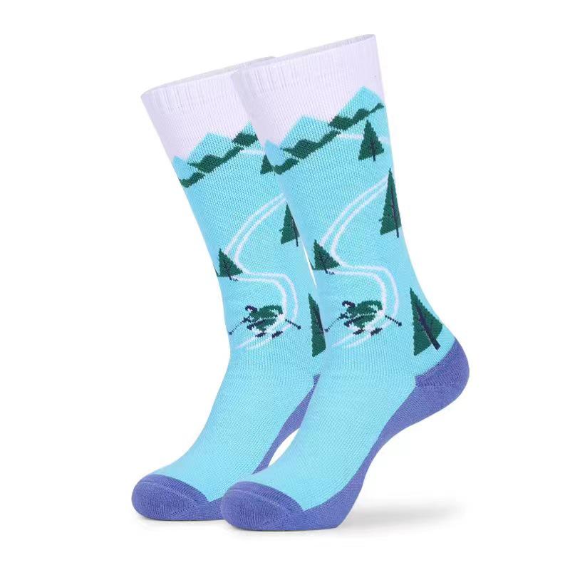 Unisex Quick-Dry Wool Ski Socks for Children and Adults - Warm, Long, and Ideal for Outdoor Sports