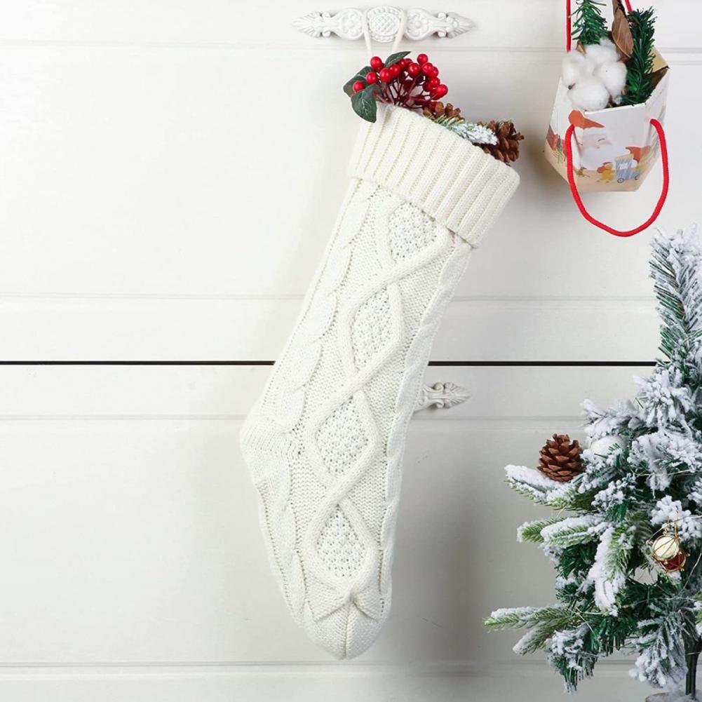 Christmas Stockings 20 Inch Large Cable Knit Stockings Fireplace Hanging Goodie Bags For Xmas Tree Holiday Home Decor Ornament